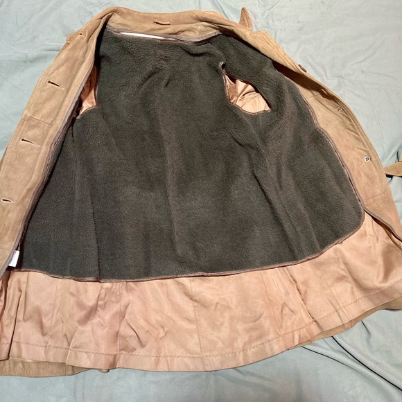 New England Sportswear Suede Leather Coat mid thigh length, zippered inner liner - Picture 6 of 12